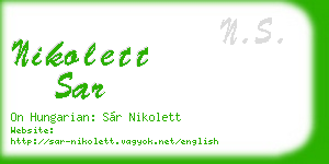 nikolett sar business card