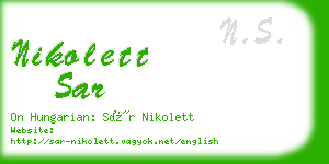 nikolett sar business card